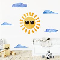 New Cartoon Clouds Sun Wall Stickers main image 1