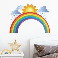 Rainbow Cloud Rain Sun Children's Wall Sticker main image 3