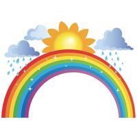 Rainbow Cloud Rain Sun Children's Wall Sticker main image 6