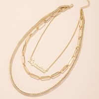 New Exaggerated Fashion Letter Pendant Necklace main image 3