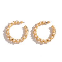 Retro Circle Pearl Earrings main image 6