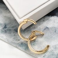 C-shaped Semicircular Rear Hanging Earrings main image 1