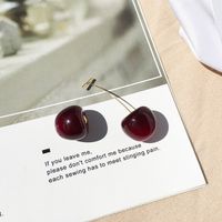 Simple Style Cherry Arylic Alloy Three-dimensional Women's Drop Earrings 1 Pair main image 3