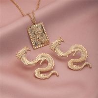 Popular Metal Zodiac Dragon Earrings Fashion Necklace main image 5