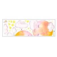 New Artistic Watercolor Moon Cloud Wall Sticker sku image 1