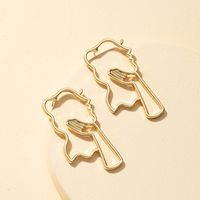 Fashion New Face Contour Earrings sku image 1