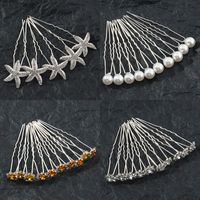 Korean Fashion Crystal Hair Fork U-shaped Clip main image 1