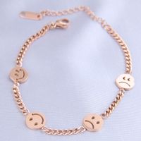 Korean Fashion Hip-hop Titanium Steel Simple Smiley Bracelet main image 1