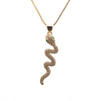 Hot-selling Fashion Items New Micro-inlaid Zircon Gold Snake Copper Necklace sku image 11