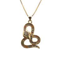 Hot-selling Fashion Items New Micro-inlaid Zircon Gold Snake Copper Necklace sku image 17