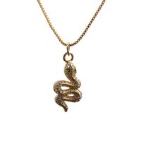 Hot-selling Fashion Items New Micro-inlaid Zircon Gold Snake Copper Necklace sku image 3