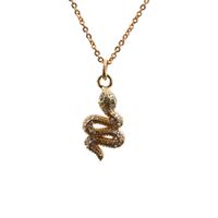 Hot-selling Fashion Items New Micro-inlaid Zircon Gold Snake Copper Necklace sku image 4