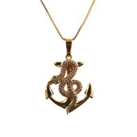 Hot-selling Fashion Items New Micro-inlaid Zircon Gold Snake Copper Necklace sku image 19
