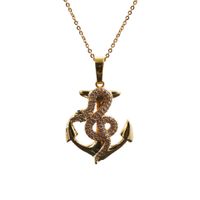 Hot-selling Fashion Items New Micro-inlaid Zircon Gold Snake Copper Necklace sku image 20