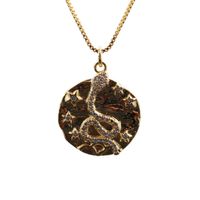 Hot-selling Fashion Items New Micro-inlaid Zircon Gold Snake Copper Necklace sku image 5