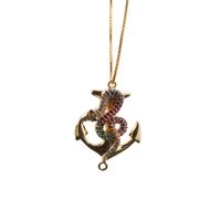Hot-selling Fashion Items New Micro-inlaid Zircon Gold Snake Copper Necklace sku image 23