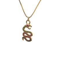 Hot-selling Fashion Items New Micro-inlaid Zircon Gold Snake Copper Necklace sku image 13