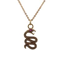 Hot-selling Fashion Items New Micro-inlaid Zircon Gold Snake Copper Necklace sku image 16