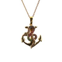 Hot-selling Fashion Items New Micro-inlaid Zircon Gold Snake Copper Necklace sku image 26