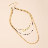 New Fashion Diamond Letter Pendant Necklace main image 2