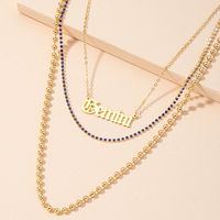 New Fashion Diamond Letter Pendant Necklace main image 4