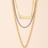 New Fashion Diamond Letter Pendant Necklace main image 5