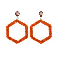 Boucles D&#39;oreilles Hexagonales En Perles De Couleur Bonbon Créatives main image 5