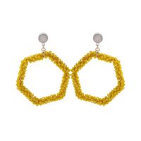 Boucles D&#39;oreilles Hexagonales En Perles De Couleur Bonbon Créatives main image 4