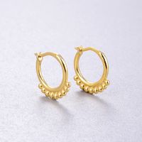 Korean Fashion New Golden Round Beads Tassel Earrings sku image 2