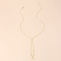 Simple Leaf Sweater Tassel Necklace main image 3