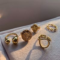 Fashion C Shape Alloy Artificial Gemstones Women's Rings main image 4