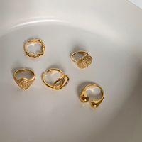 Fashion C Shape Alloy Artificial Gemstones Women's Rings main image 5