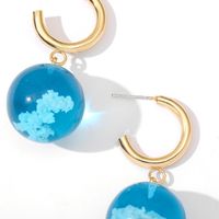 Blue Sky And White Clouds Luminous Resin Ball Earrings main image 5