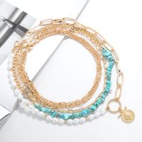 Ethnic Style Pearl Colorful Stones Exaggerated Necklace main image 4