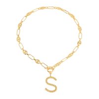 New 26 Letters Simple Golden English Necklace main image 1