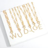 New 26 Letters Simple Golden English Necklace main image 3