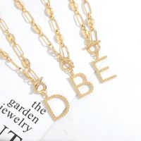 New 26 Letters Simple Golden English Necklace main image 4