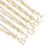 New 26 Letters Simple Golden English Necklace main image 5