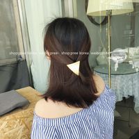 Korean Simple Alloy Geometric Triangle Hair Ring main image 3