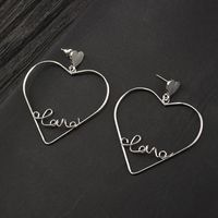 Hollow Peach Heart Letters Love Earrings main image 3