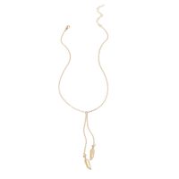 Simple Leaf Sweater Tassel Necklace sku image 1