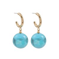 Blue Sky And White Clouds Luminous Resin Ball Earrings sku image 1