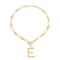 New 26 Letters Simple Golden English Necklace sku image 3