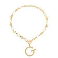 New 26 Letters Simple Golden English Necklace sku image 5