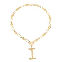 New 26 Letters Simple Golden English Necklace sku image 7