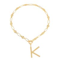 New 26 Letters Simple Golden English Necklace sku image 9