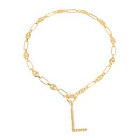New 26 Letters Simple Golden English Necklace sku image 10