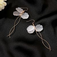 Long Crystal Petal Tassel Earrings sku image 2