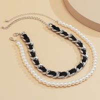 Simple Multi-layer Geometric Retro Pearl Necklace main image 5