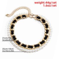 Simple Multi-layer Geometric Retro Pearl Necklace main image 6